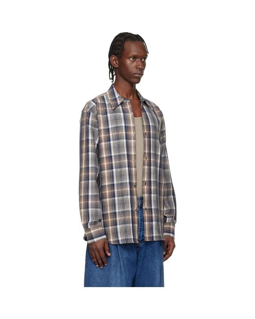 Studio Nicholson Blue Aaron Levine Edition View Check Shirt for men