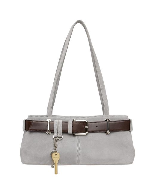 OSOI Gray Shoulder Brocle Mini Bag
