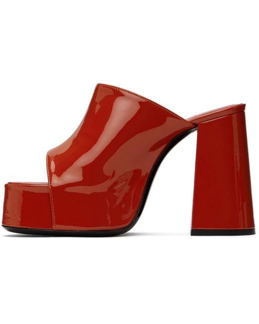 By Far Red Orange Brad Heeled Sandals