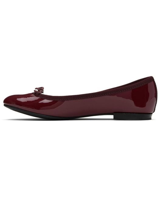 Repetto Black Burgundy Cendrillon Ballerina Flats