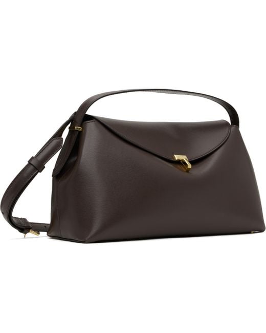 Totême  Black Taupe T-Lock Leather Top Handle Bag