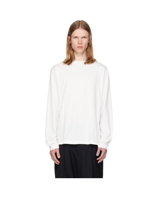 Jil Sander White Three-Pack Long-Sleeved T-Shirts for men