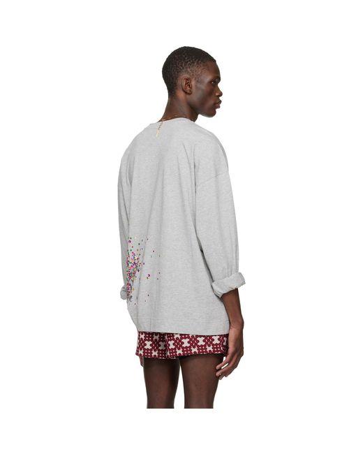 Dries Van Noten Multicolor Embellished Long Sleeve T-Shirt for men