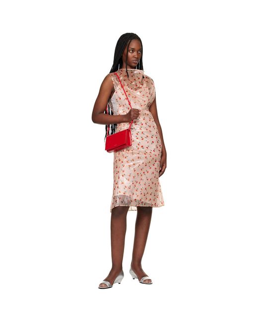 Jil Sander Red Tangle Wallet Bag