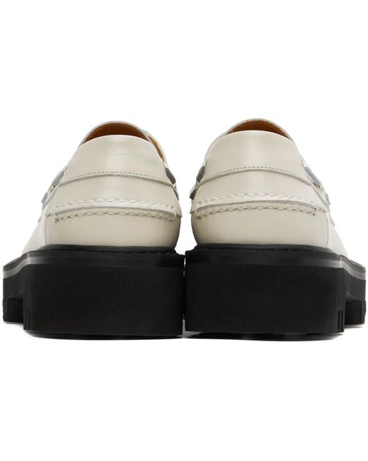 Dries Van Noten Black Gray Leather Boat Shoes for men