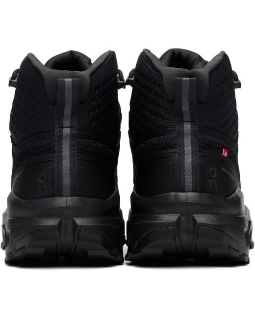 On Shoes Black Cloudrock Mid Waterproof Sneakers for men