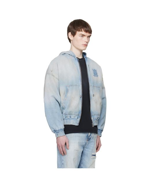 Amiri Blue Ma Zip Denim Jacket for men