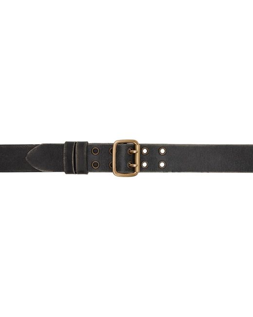 Golden Goose Deluxe Brand Black Double Prong Belt for men