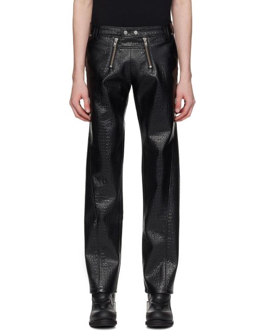 Pantalon noir en cuir synthétique à deux braguettes à glissière GmbH pour homme en coloris Black