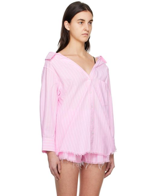 T By Alexander Wang Pink Off-shoulder Shirt