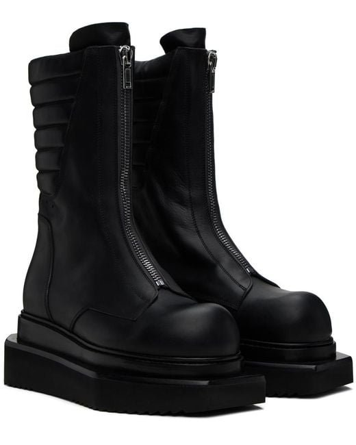 Rick Owens Black Cyclops Leather Boots for men
