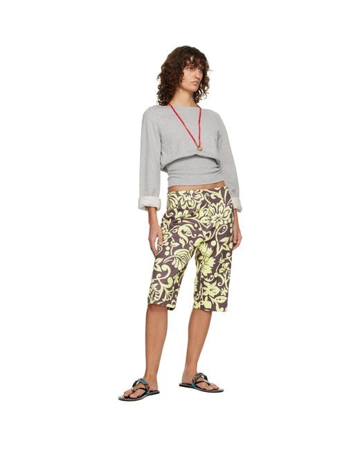 Dries Van Noten Natural Patterned Shorts