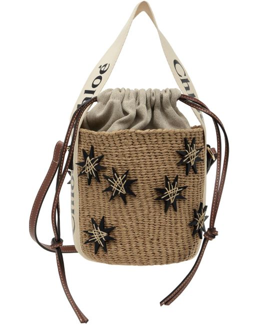 Chloé Multicolor Beige Small Woody Basket Bag