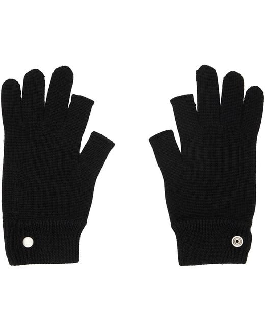 Rick Owens Black Tower Touchscreen Gloves for men