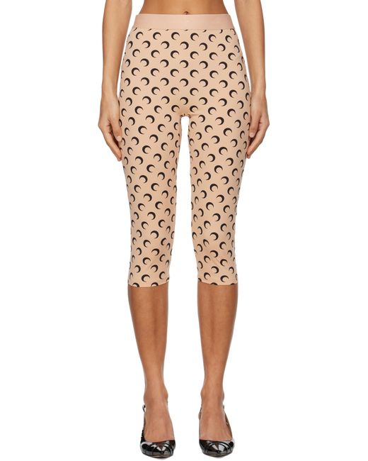 MARINE SERRE Natural Recycled Moon Jersey Capri Leggings