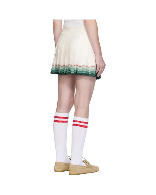 Casablanca Multicolor Tennis Pleated Silk Miniskirt