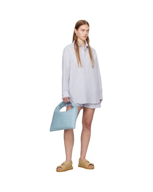 Bottega Veneta White Checked Shorts
