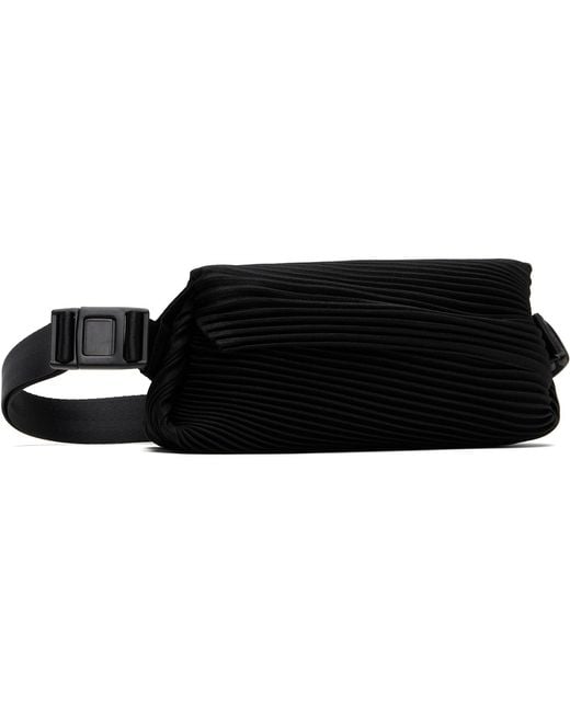 Pleats Please Issey Miyake Black Bias Pleats Waist Pouch