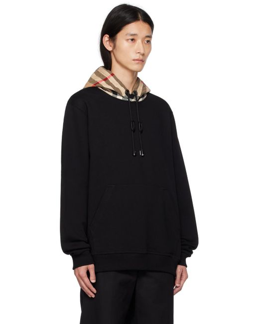 Burberry Black Check Hoodie for men