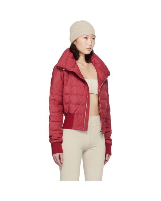 Rick Owens Red Moncler + Cropped Down Jacket