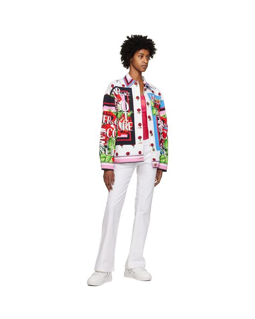 Versace Jeans Couture Red Pink Patch Bodysuit