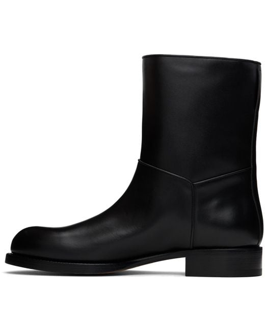 The Row Black Buffed Calfskin Ankle Boots for men