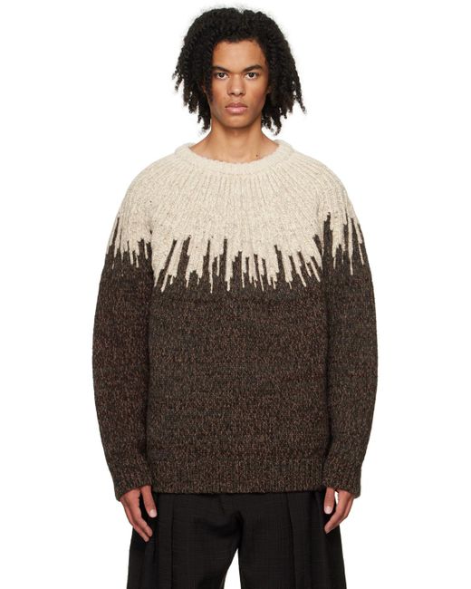 Bottega Veneta Black Brown Graphic Sweater for men