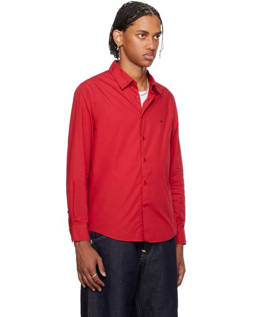 Still Kelly Red Sk Embroidery Shirt for men