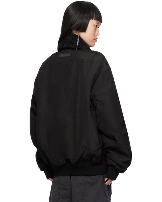 Acne Black Faux-shearling Collar Bomber Jacket