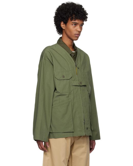 Engineered Garments Green Khaki Cardigan Jacket for men