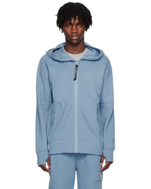 C P Company C.p. Company Blue goggle Hoodie for men
