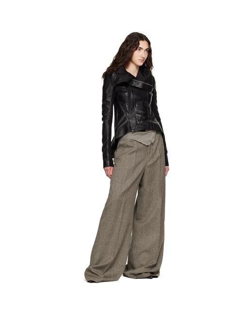 Rick Owens Black Tower Naska Biker Leather Jacket
