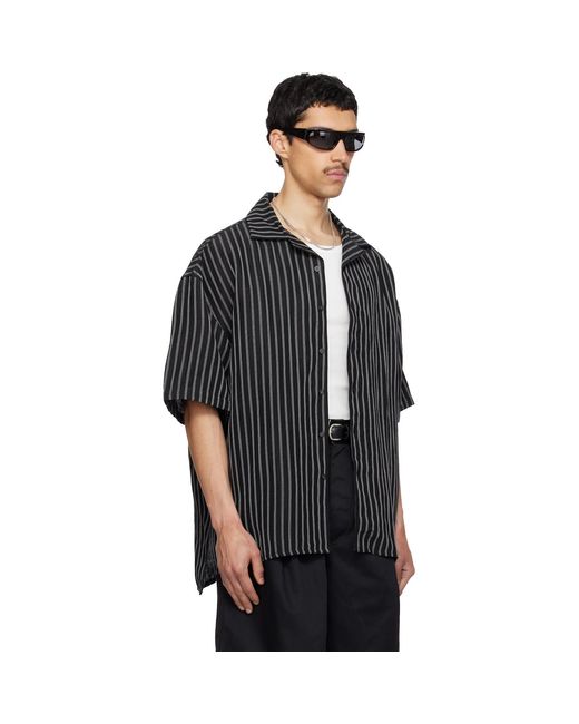 Willy Chavarria Black Camp Collar S/S Shirt for men