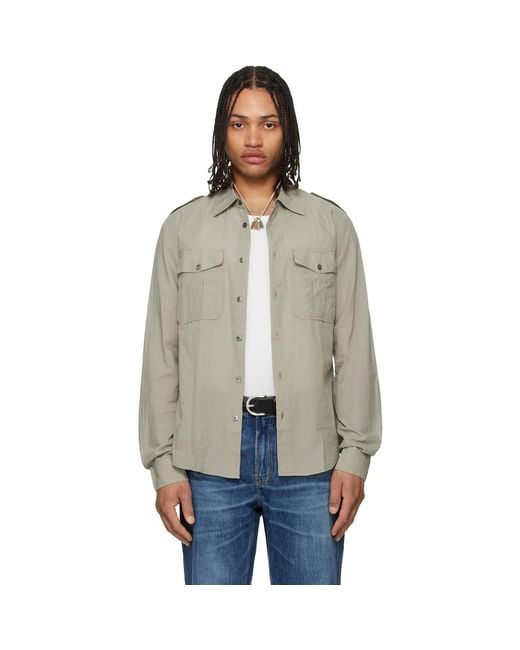 Our Legacy Multicolor Taupe Lean Shirt for men