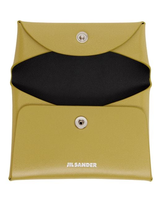 Jil Sander Green Folded Coin Pouch