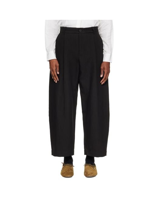 Studio Nicholson Black Ellis Trousers for men
