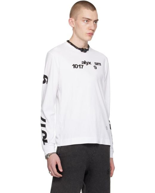 1017 ALYX 9SM White Printed Long Sleeve T-shirt for men