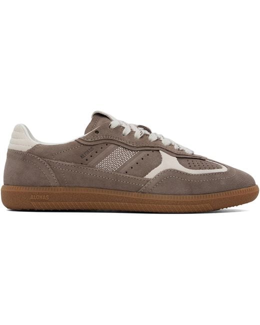 Alohas Brown Taupe Tb.490 Rife Suede Leather Sneakers