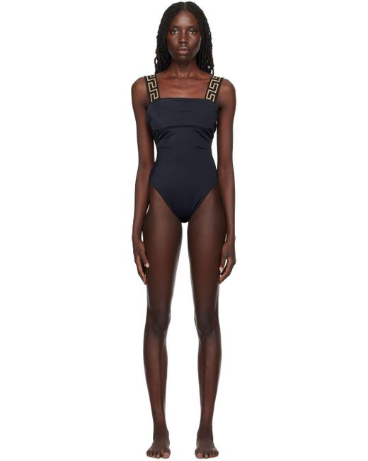 Versace Black Greca Border Swimsuit