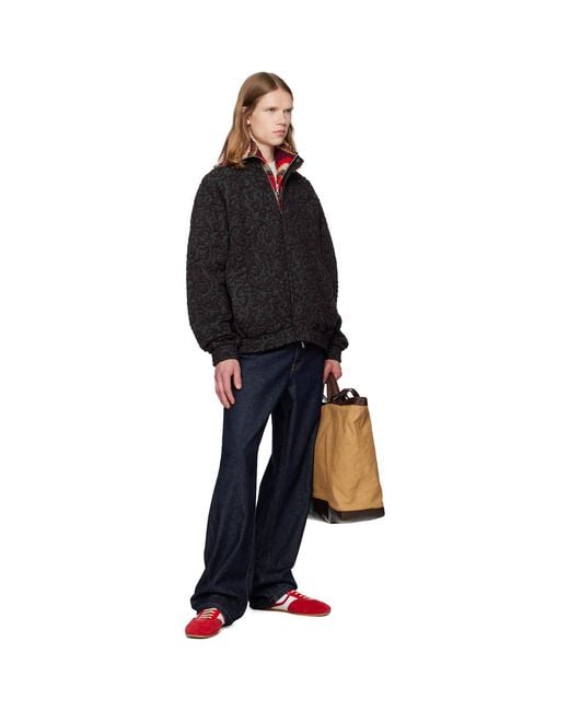 Dries Van Noten Red Wool Zip Collar Scarf for men
