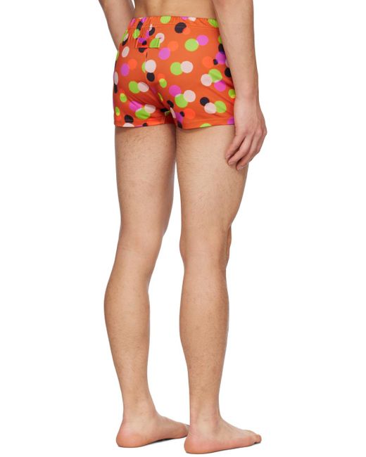 Jacquemus Red Orange Le Raphia 'le Short De Bain' Swim Shorts for men