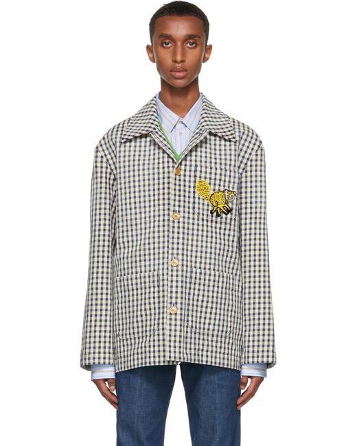 Gucci Cotton Freya Hartas Edition Gingham Jacket for Men - Lyst