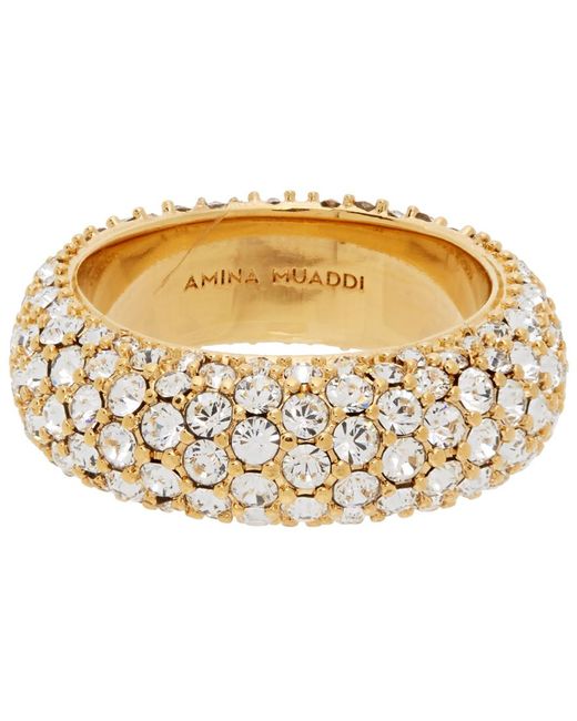 AMINA MUADDI Metallic Crystal Cameron Ring