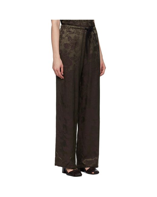 MM6 by Maison Margiela Black Khaki & Burgundy Jacquard Trousers