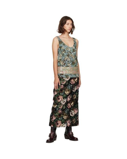 Dries Van Noten Green Floral Top