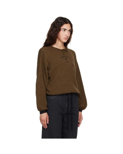 MM6 by Maison Margiela Brown Khaki Knit Sweater