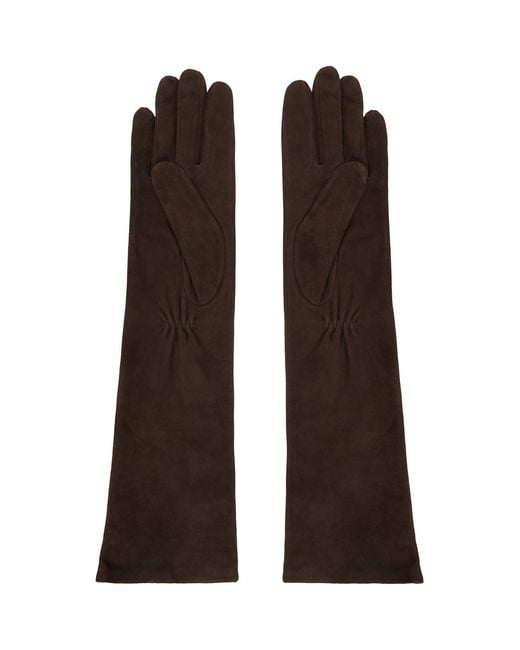 Handsome Stockholm Brown Essentials Long Suede Gloves