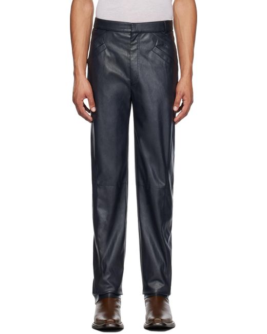 Situationist Black Yaspis Edition Faux-leather Trousers for men