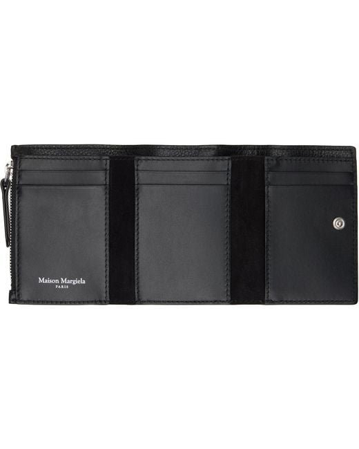 Maison Margiela Black Four Stitches Trifold Wallet for men