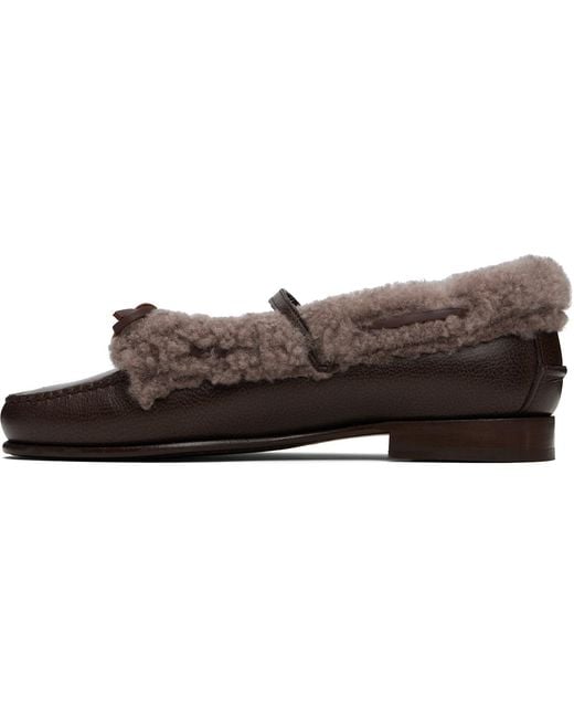 Hereu Black Lorea Curly Shearling Loafers